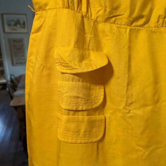 Elaine Terry Vintage Yellow Mini Dress | 1960s | Size S - Picture 2 of 9